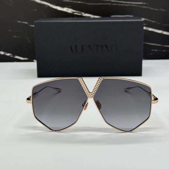 NEW VALENTINO V-HEXAGON VLS-115A GREY TITANIUM WOMEN VALENTINO SUNGLASSES